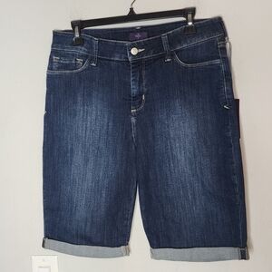 NWT NYDJ Bermuda Jean Shorts Cuffed Stretch Denim Size 12